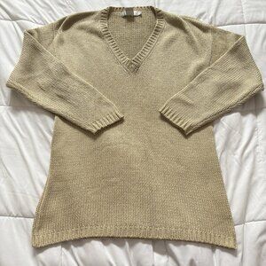 Vintage 90s Y2K Womens Size Medium Beige Sweater 100% Silk Whimsy Fairy Boho